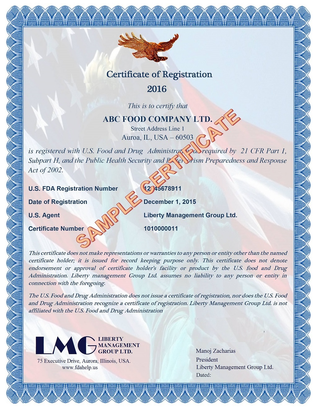 product Certificate